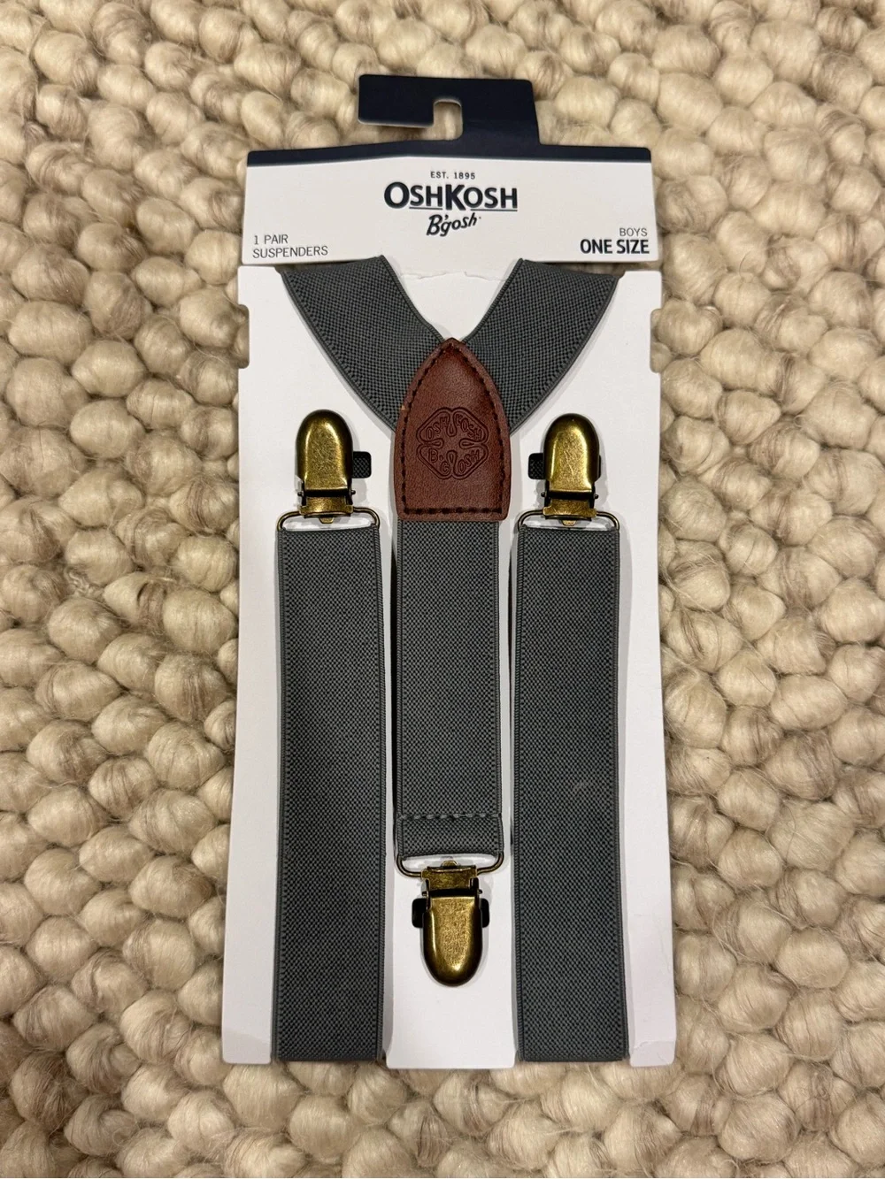 Boys Osh Kosh B’gosh Gray Suspenders
